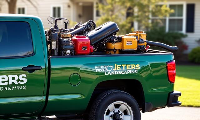 Jeters Landscaping truck and equipment ready for service